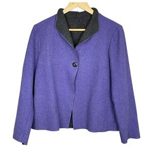 Vintage Segrets Scandi Chic Wool Blend Jacket Womens S Office Minimalist Boxy